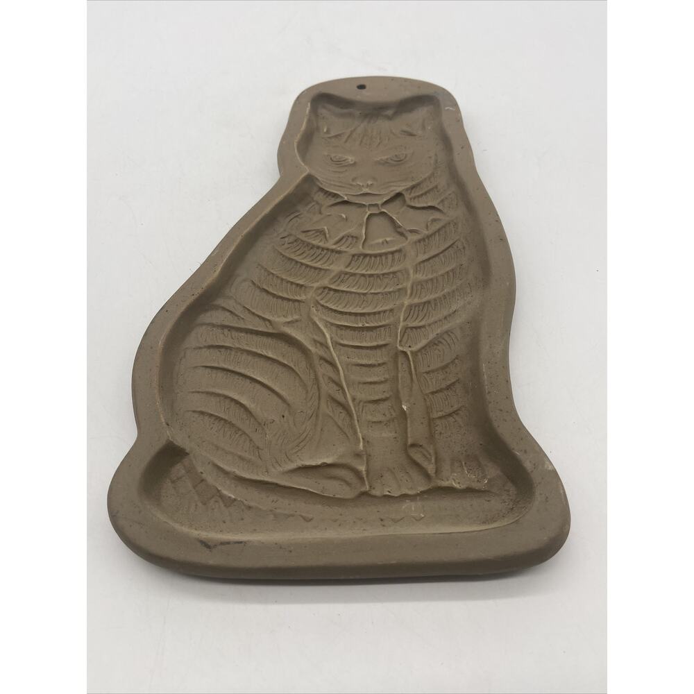 Vintage Hartstone Kitty Cat Cookie Mold With Bow And Bell Brown 11” 1981.